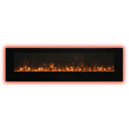 Amantii Wall Mount/Flush Mount 26" Electric Fireplace With Glass Surround and Log Set