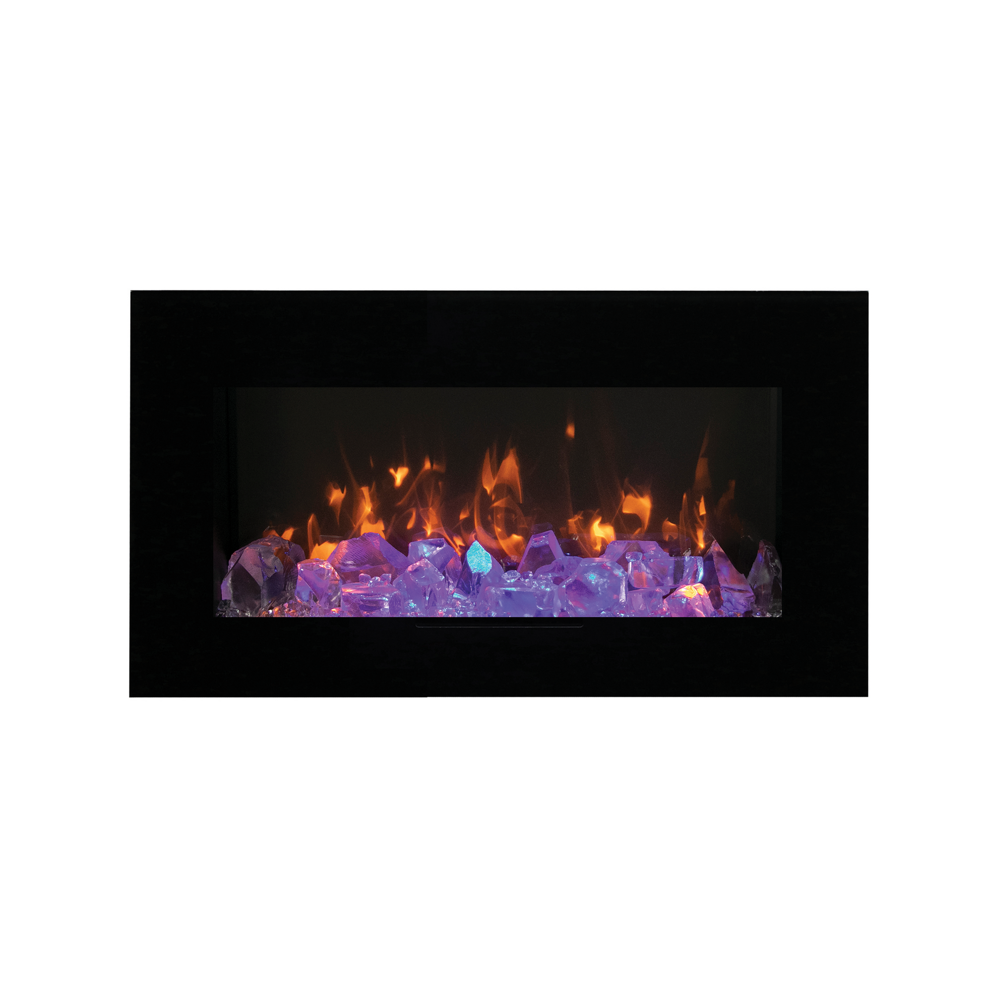 Amantii Wall Mount/Flush Mount 26" Electric Fireplace With Glass Surround and Log Set