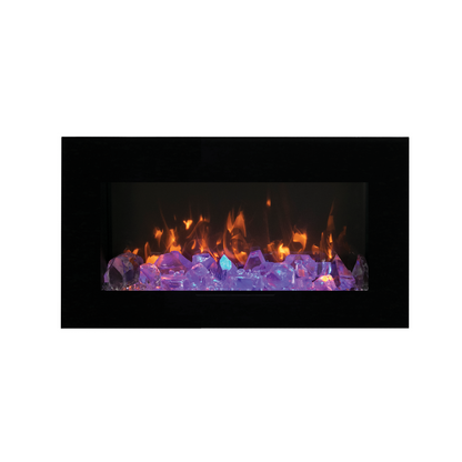 Amantii Wall Mount/Flush Mount 26" Electric Fireplace With Glass Surround and Log Set