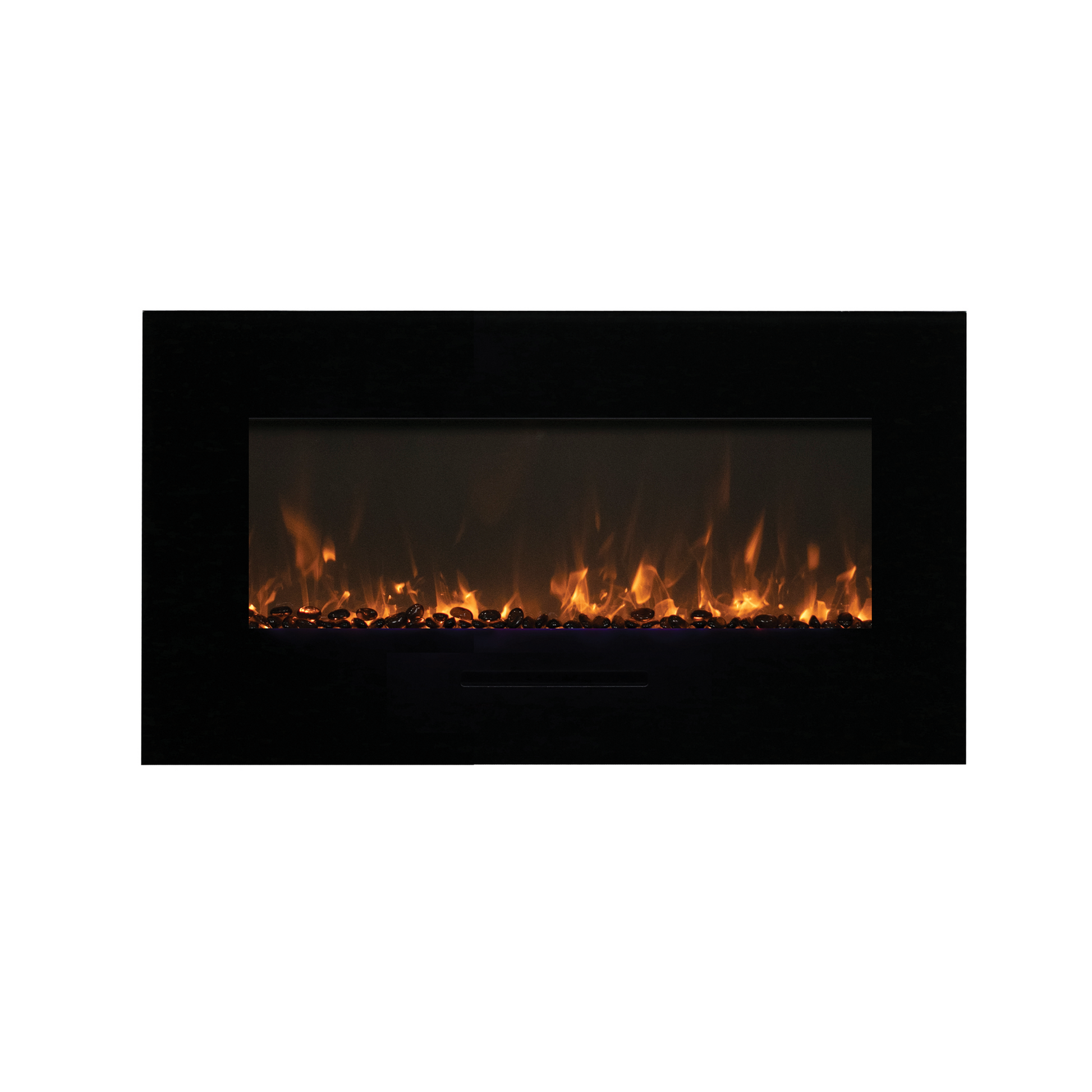 Amantii Wall Mount/Flush Mount 26" Electric Fireplace With Glass Surround and Log Set