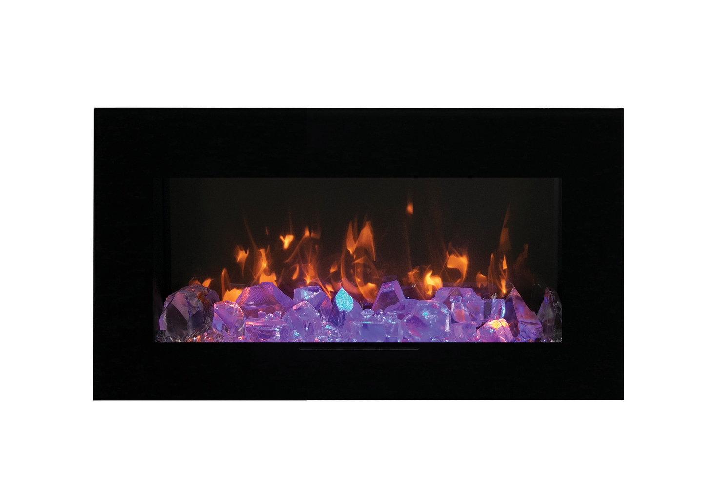 Amantii Wall Mount/Flush Mount 26" Electric Fireplace With Glass Surround and Log Set