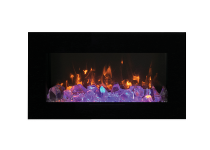 Amantii Wall Mount/Flush Mount 26" Electric Fireplace With Glass Surround and Log Set