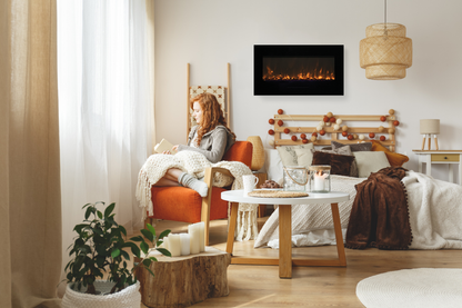 Amantii Wall Mount/Flush Mount 26" Electric Fireplace With Glass Surround and Log Set