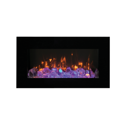 Amantii Wall Mount/Flush Mount 50" Vent-Free Electric Fireplace With Glass Surround and Log Set