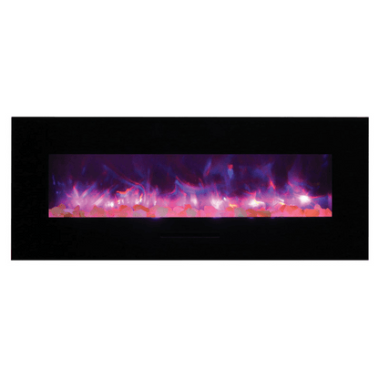 Amantii Wall Mount/Flush Mount 50" Vent-Free Electric Fireplace With Glass Surround and Log Set