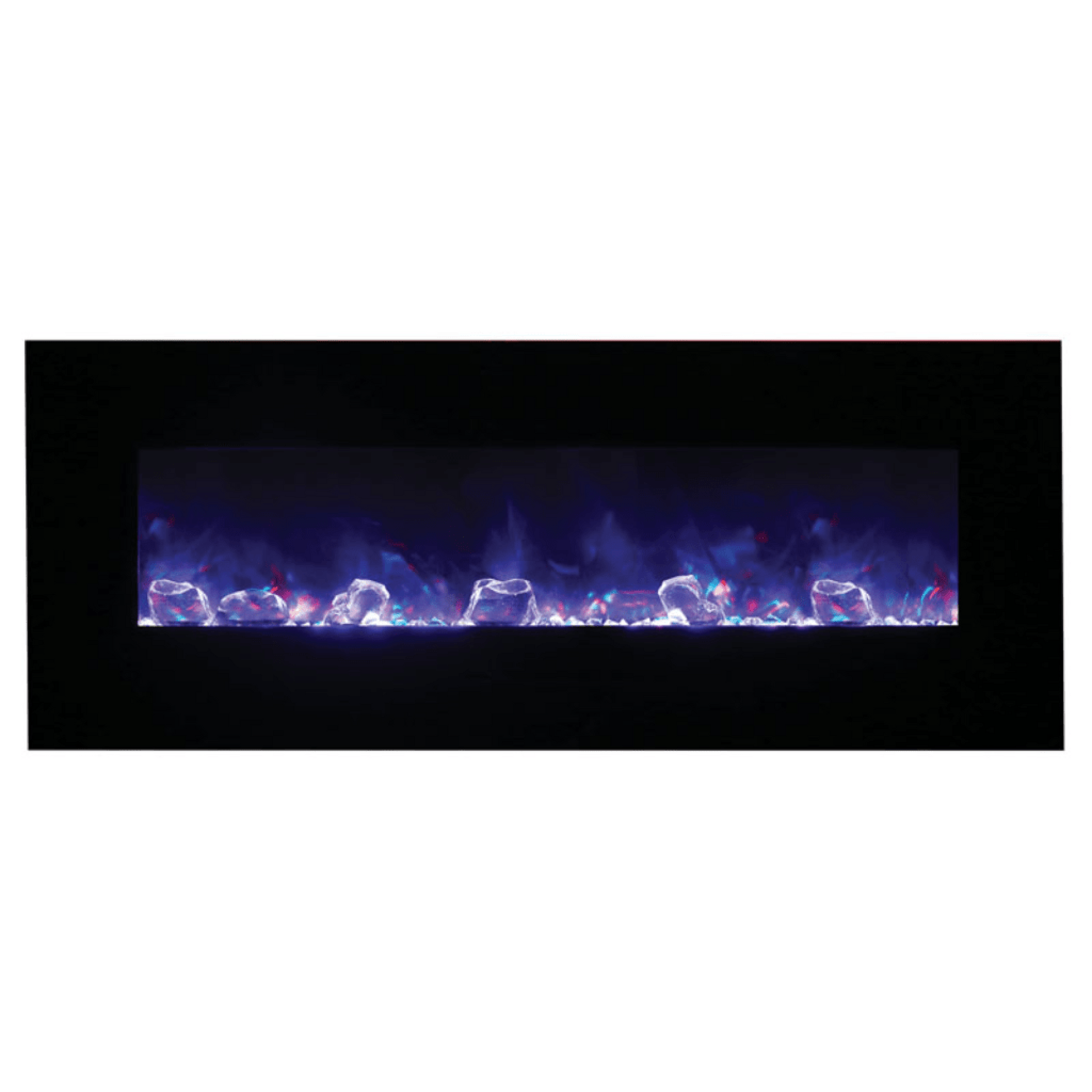 Amantii Wall Mount/Flush Mount 50" Vent-Free Electric Fireplace With Glass Surround and Log Set