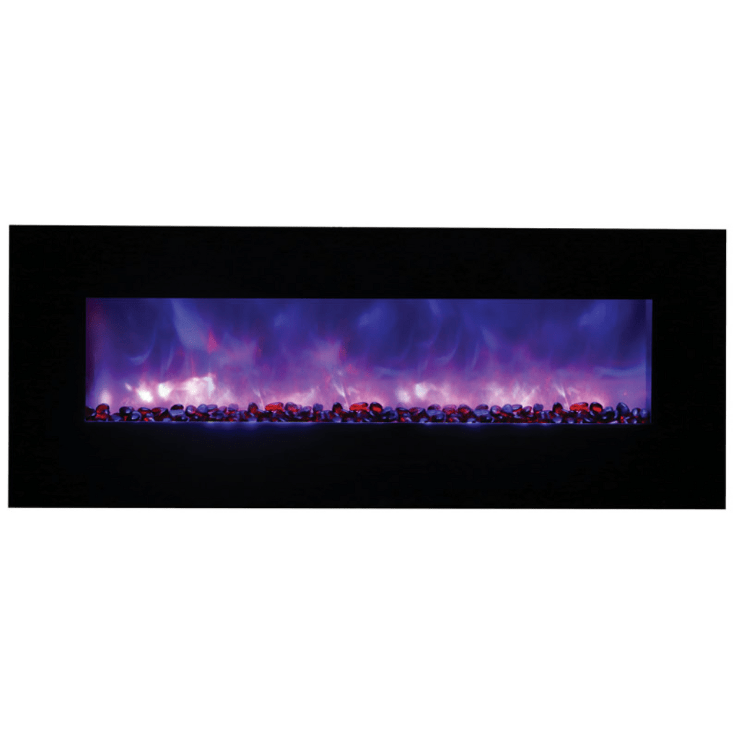 Amantii Wall Mount/Flush Mount 50" Vent-Free Electric Fireplace With Glass Surround and Log Set