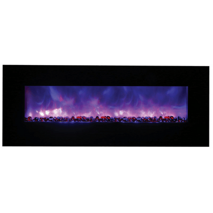 Amantii Wall Mount/Flush Mount 50" Vent-Free Electric Fireplace With Glass Surround and Log Set
