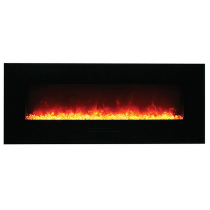 Amantii Wall Mount/Flush Mount 50" Vent-Free Electric Fireplace With Glass Surround and Log Set