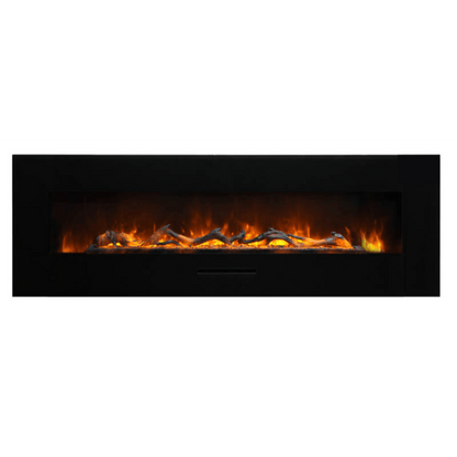 Amantii Wall Mount/Flush Mount 50" Vent-Free Electric Fireplace With Glass Surround and Log Set