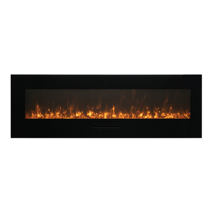Amantii Wall Mount/Flush Mount 50" Vent-Free Electric Fireplace With Glass Surround and Log Set