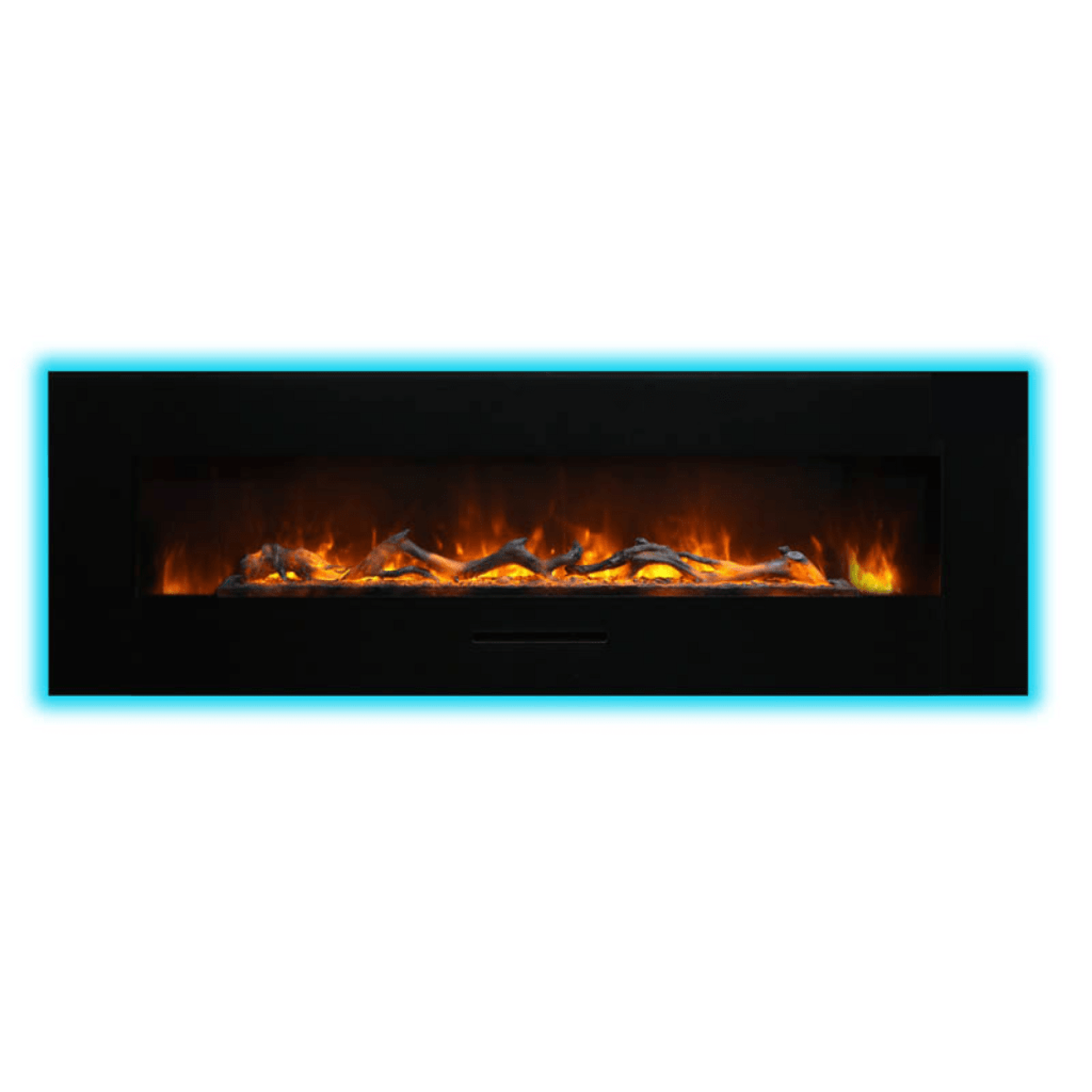 Amantii Wall Mount/Flush Mount 50" Vent-Free Electric Fireplace With Glass Surround and Log Set