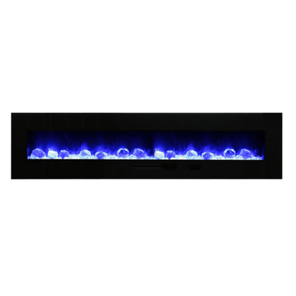 Amantii 88" Wall Mount/Flush Mount Electric Fireplace with Glass Surround