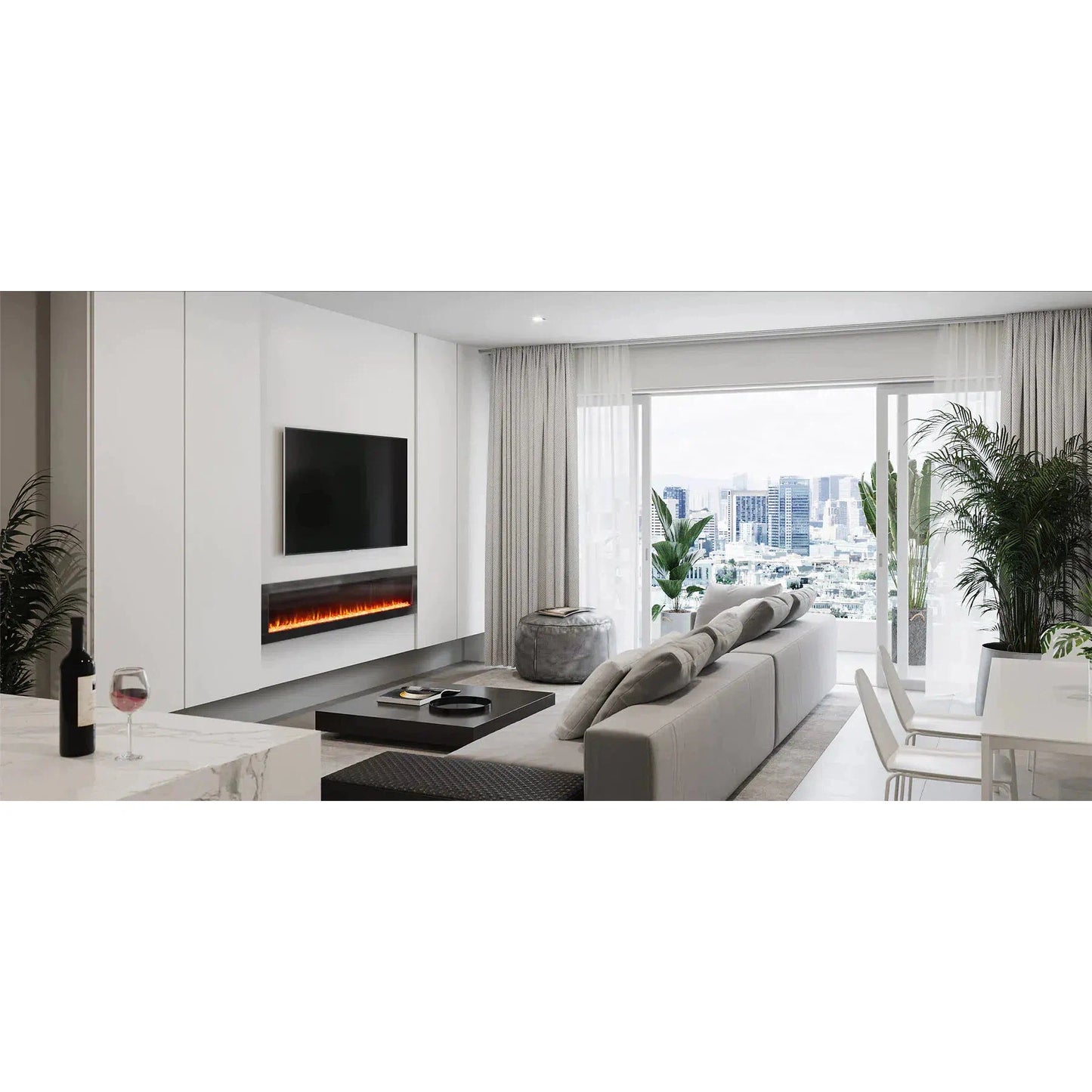 Ambe Linear72 68" Built-in Electric Fireplace