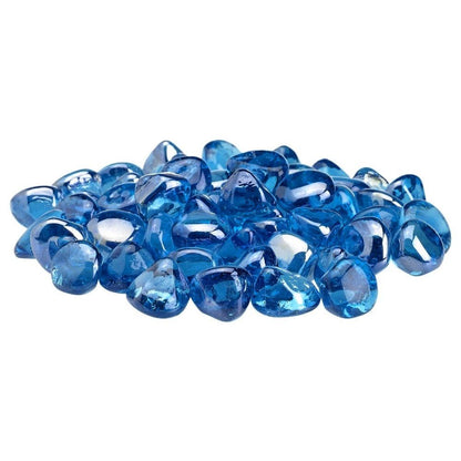 American Fireglass 1" Coastal Blue Luster Zircon Fire Glass (10 lbs in Jar)