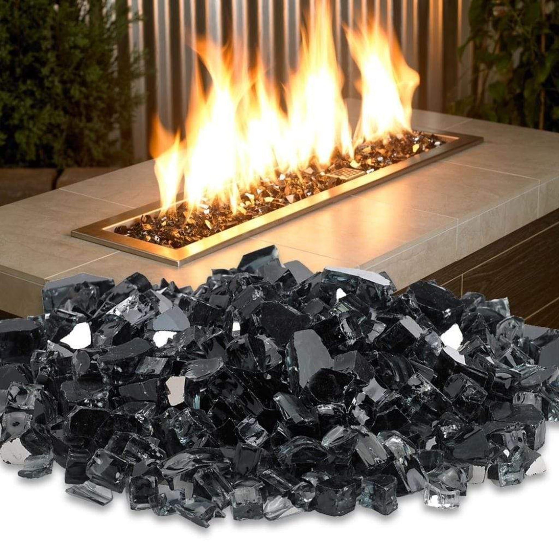 American Fireglass 1/2" Black Reflective Fire Glass