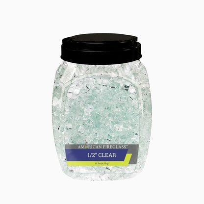 American Fireglass 1/2" Clear Fire Glass