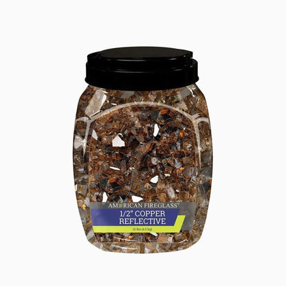 American Fireglass 1/2" Copper Reflective Fire Glass