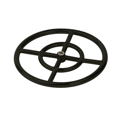 American Fireglass 12" Double-Ring Round Black Steel Burner with a 1/2" Inlet