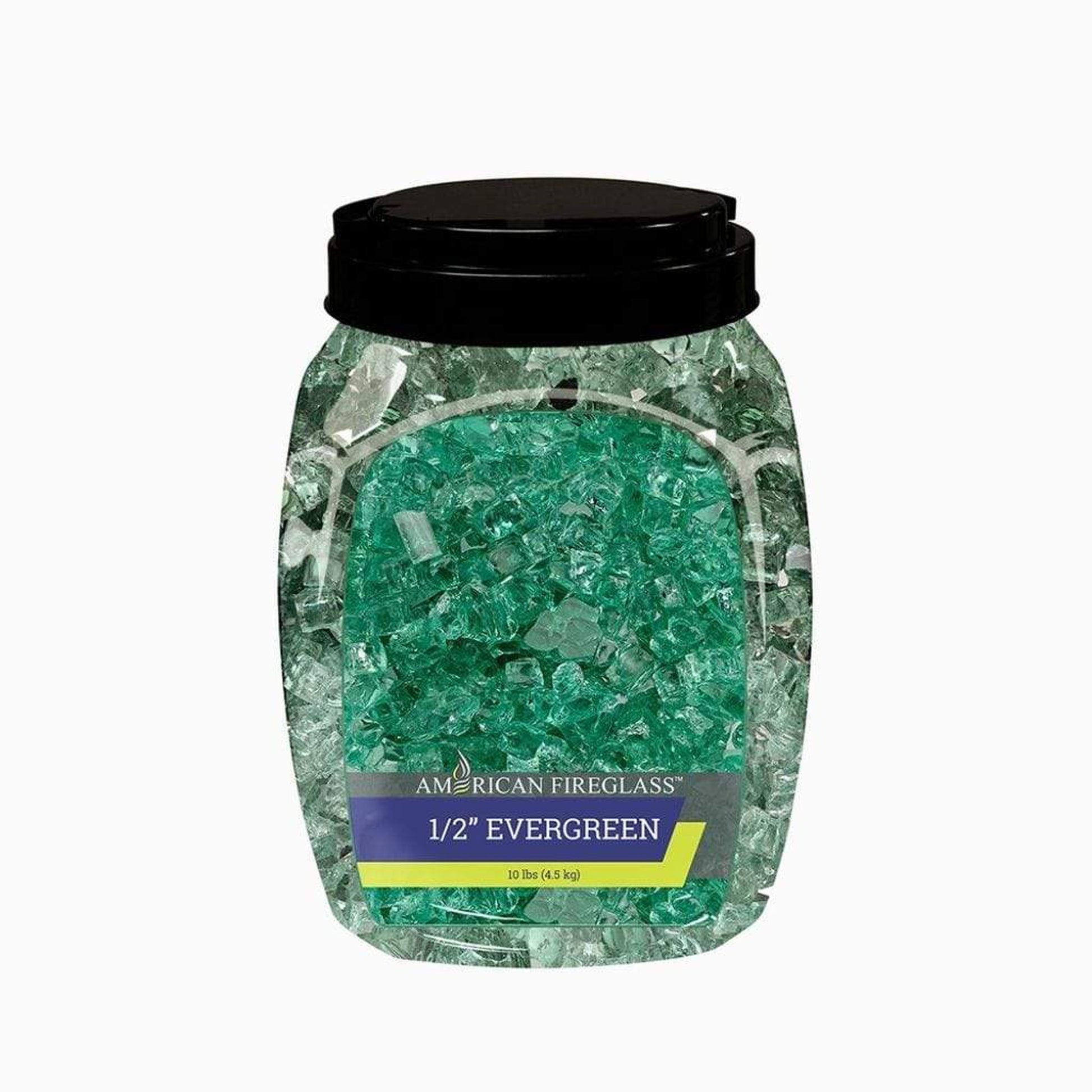 American Fireglass 1/2" Evergreen Reflective Fire Glass