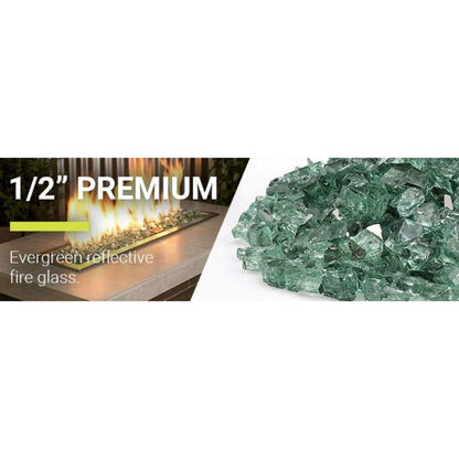 American Fireglass 1/2" Evergreen Reflective Fire Glass
