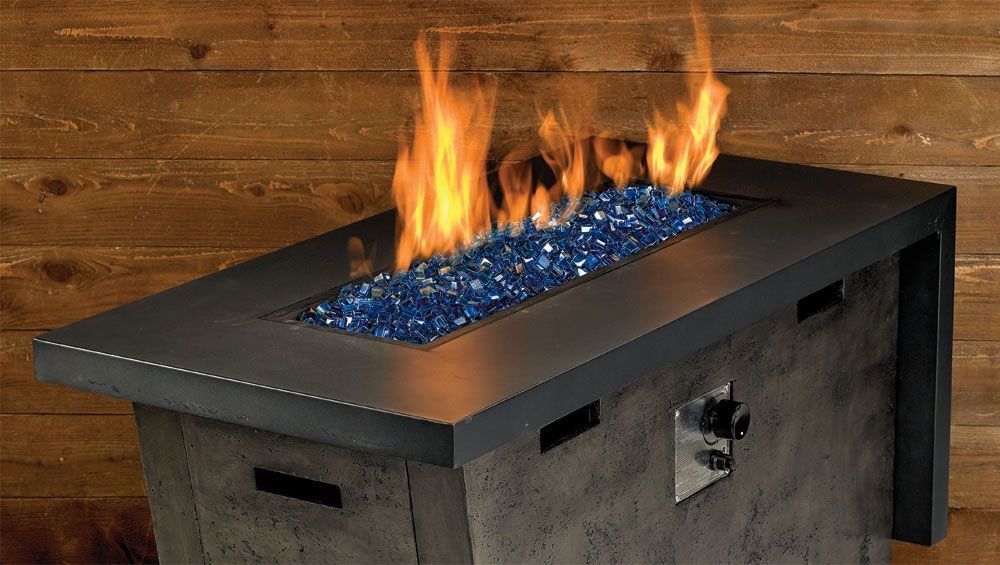 American Fireglass 1/2" Pacific Blue Luster 2.0 Fire Glass (10 lbs in Bag)