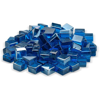 American Fireglass 1/2" Pacific Blue Luster 2.0 Fire Glass (10 lbs in Jar)
