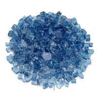 American Fireglass 1/2" Pacific Blue Non Reflective Fire Glass (10 lbs in Jar)