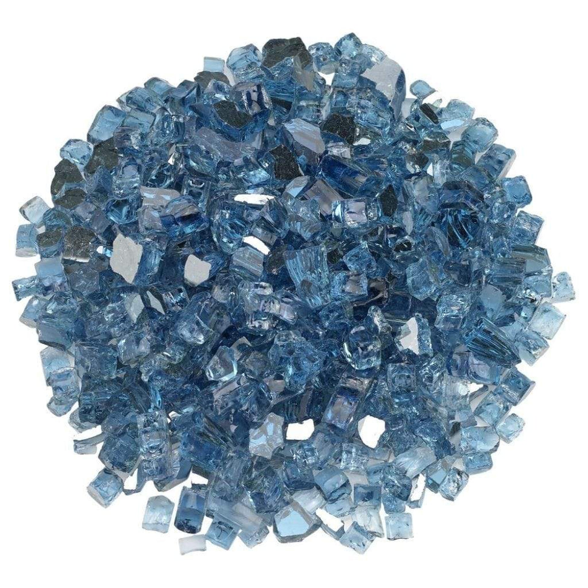American Fireglass 1/2" Pacific Blue Reflective Fire Glass
