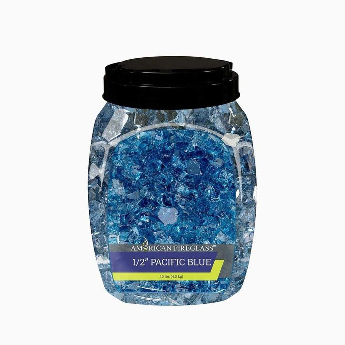 American Fireglass 1/2" Pacific Blue Reflective Fire Glass