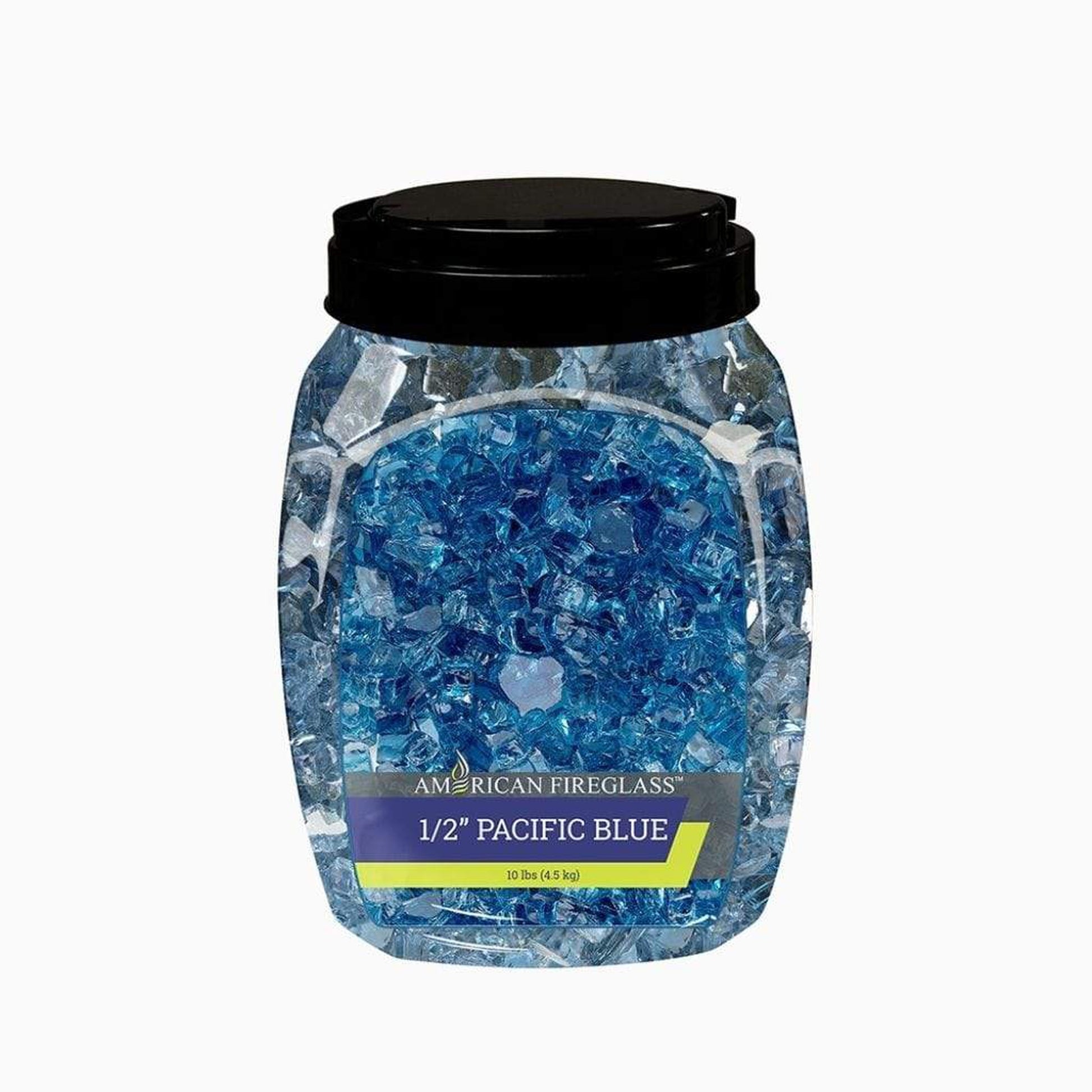 American Fireglass 1/2" Pacific Blue Reflective Fire Glass