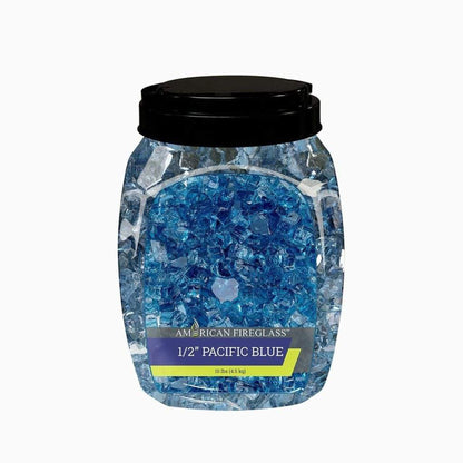 American Fireglass 1/2" Pacific Blue Reflective Fire Glass