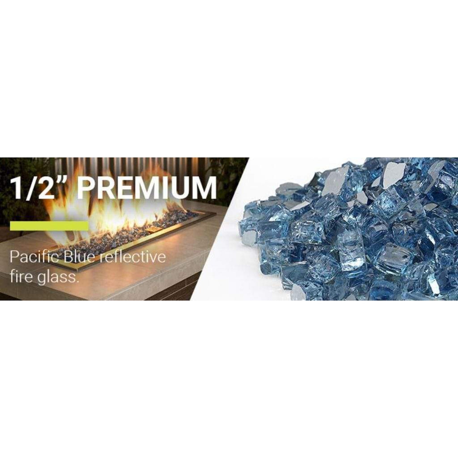 American Fireglass 1/2" Pacific Blue Reflective Fire Glass