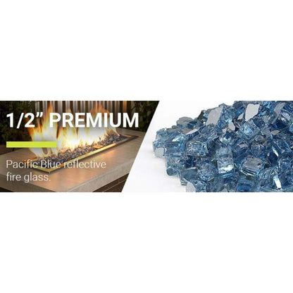 American Fireglass 1/2" Pacific Blue Reflective Fire Glass