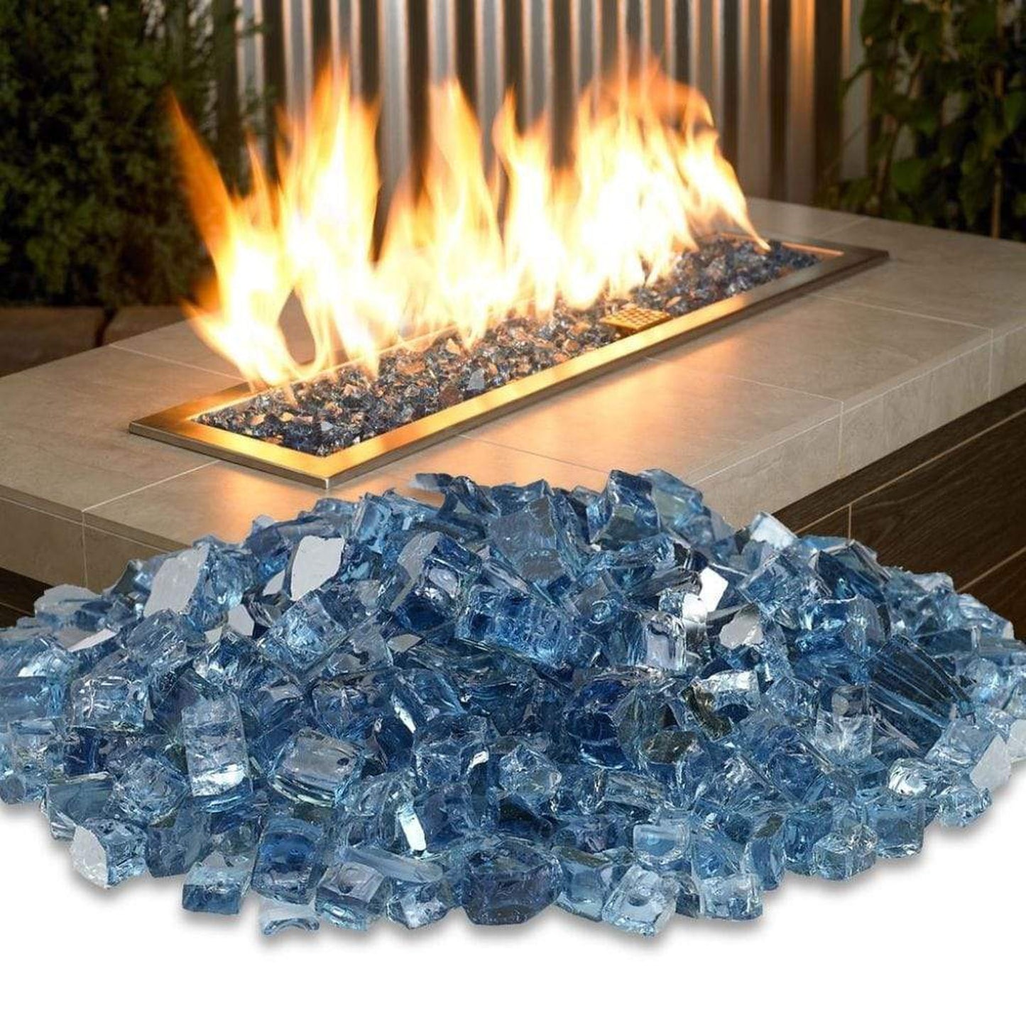 American Fireglass 1/2" Pacific Blue Reflective Fire Glass