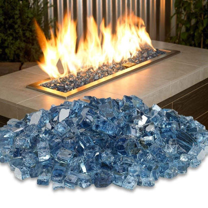 American Fireglass 1/2" Pacific Blue Reflective Fire Glass