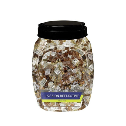 American Fireglass 1/2" Zion Reflective Pre-Mixed Fire Glass