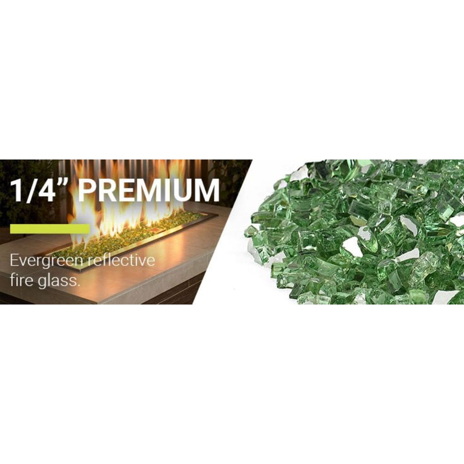 American Fireglass 1/4" Evergreen Reflective Fire Glass