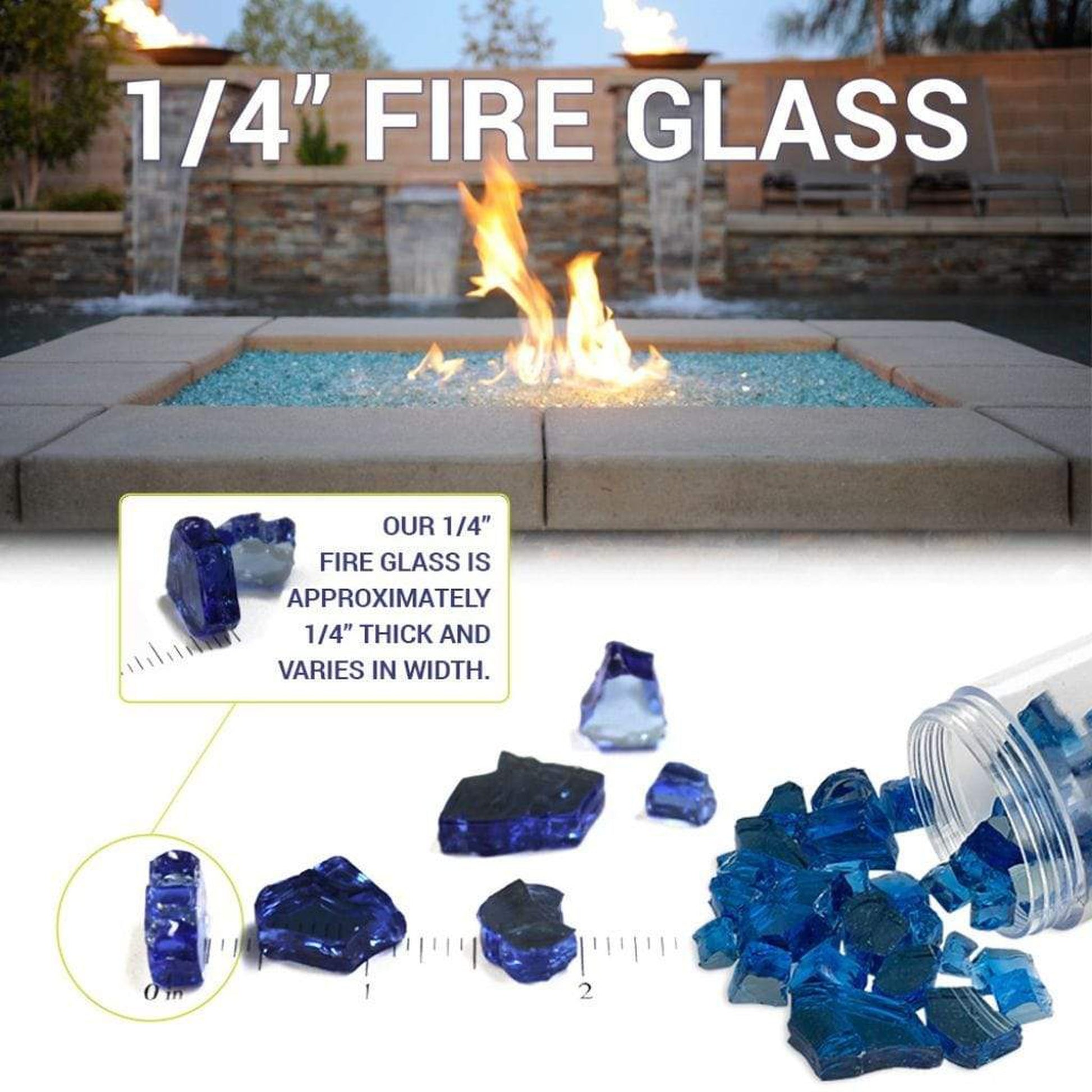 American Fireglass 1/4" Evergreen Reflective Fire Glass