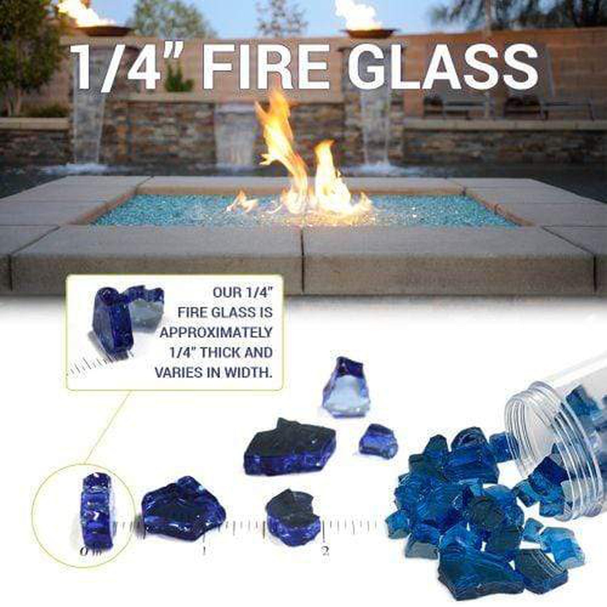 American Fireglass 1/4" Gray Fire Glass