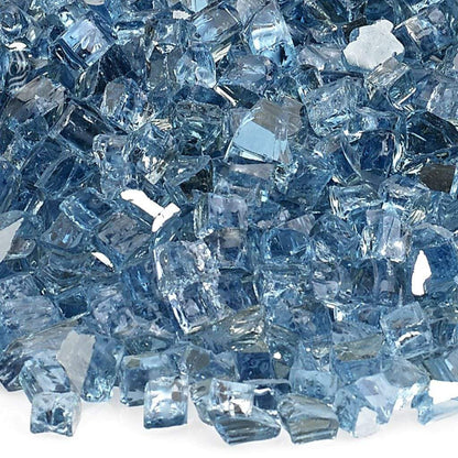 American Fireglass 1/4" Pacific Blue Reflective Fire Glass
