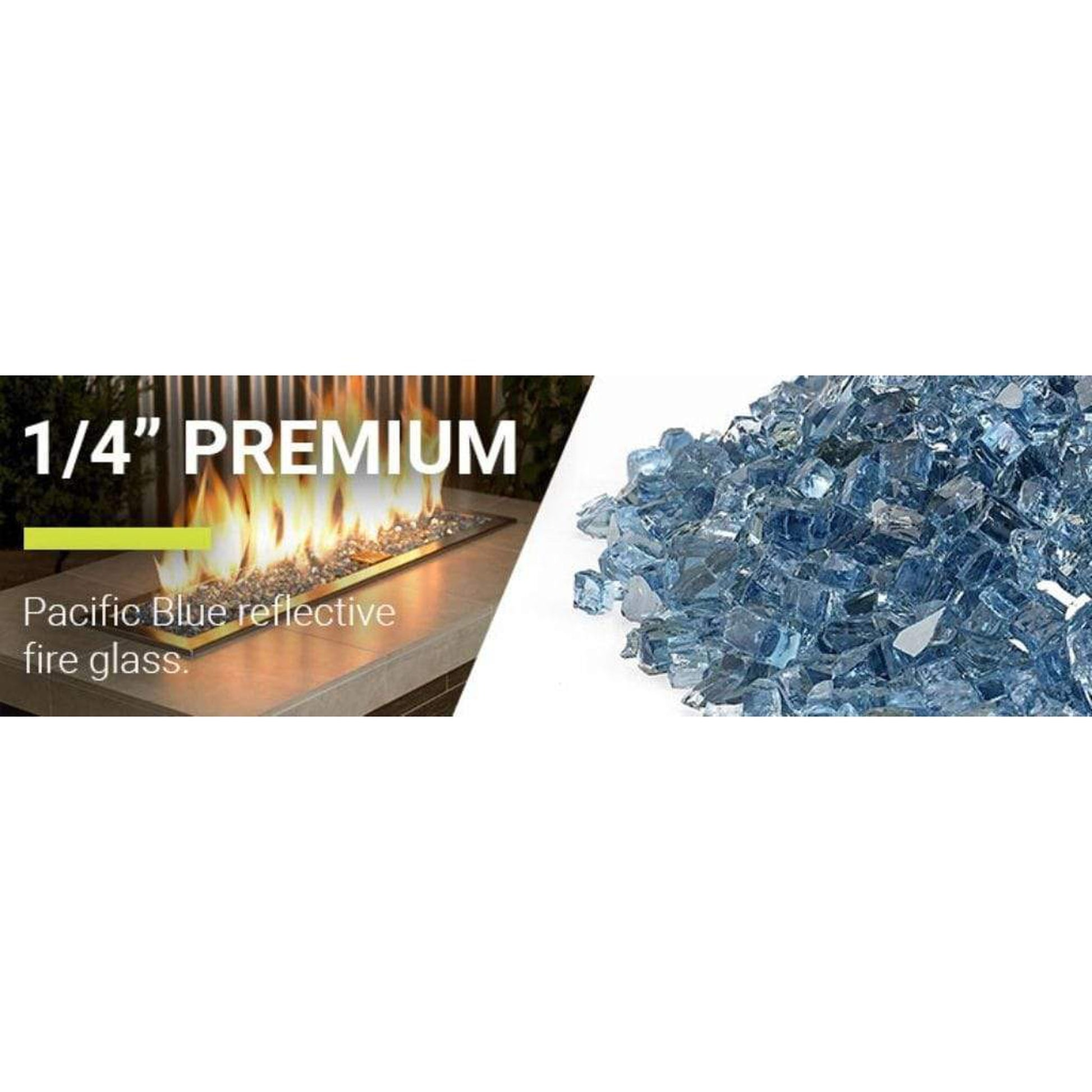 American Fireglass 1/4" Pacific Blue Reflective Fire Glass