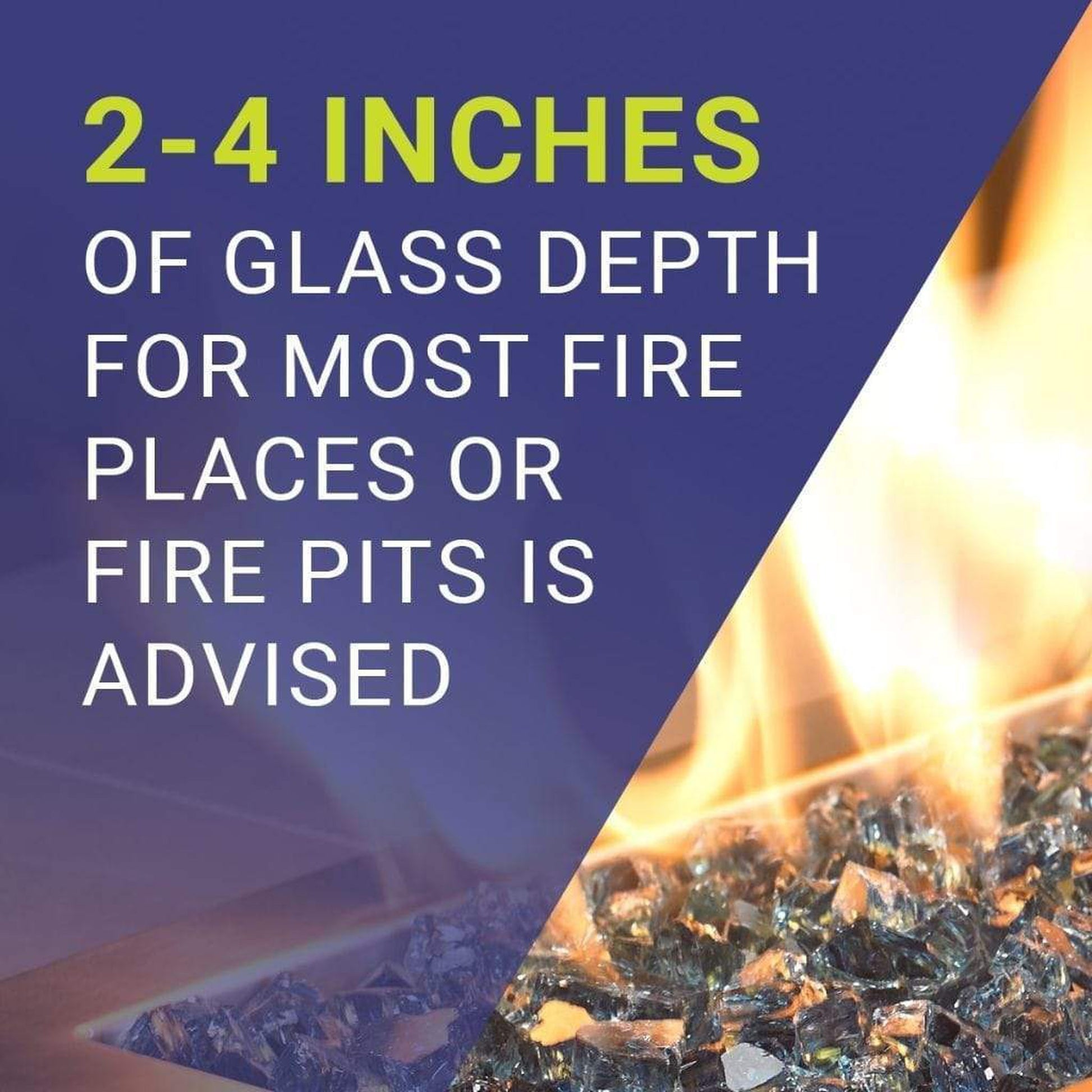 American Fireglass 1/4" Pacific Blue Reflective Fire Glass
