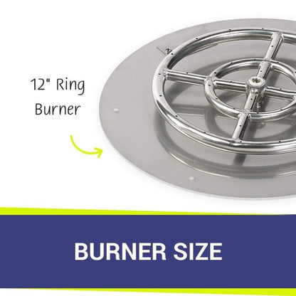 American Fireglass 18" Round Stainless Steel Flat Pan With 12" Fire Ring