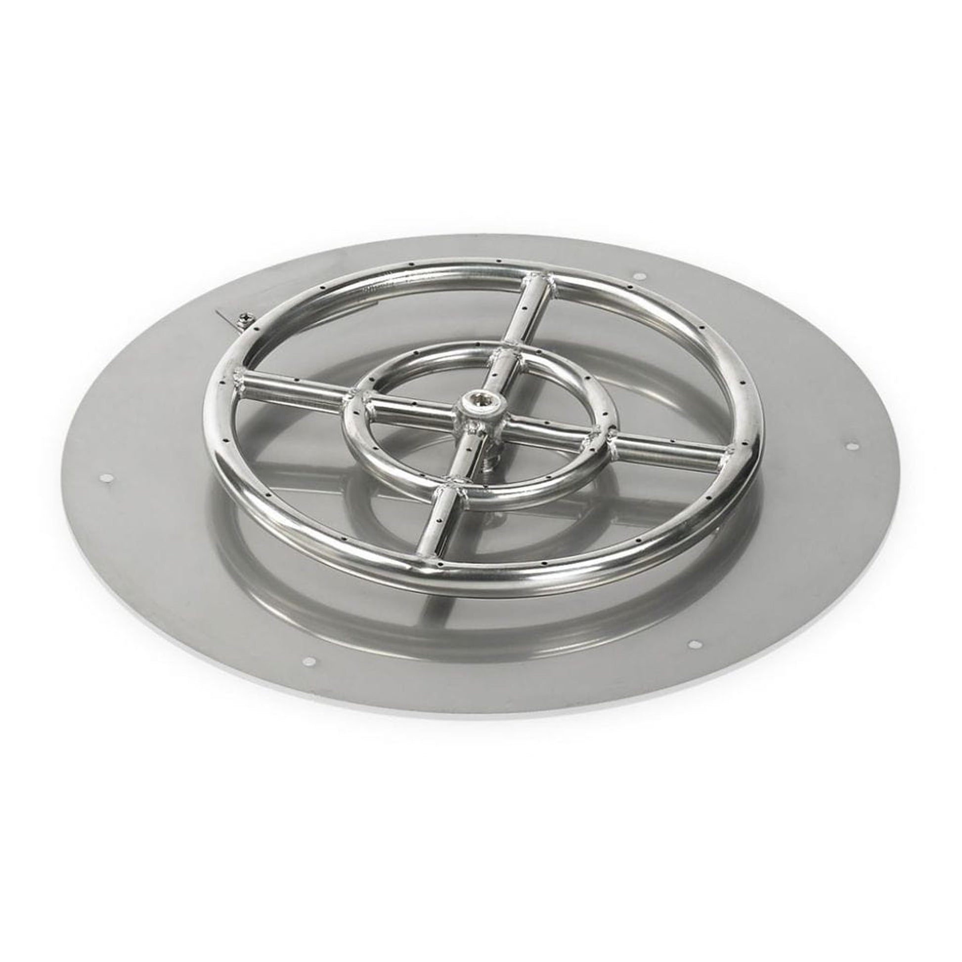 American Fireglass 18" Round Stainless Steel Flat Pan With 12" Fire Ring