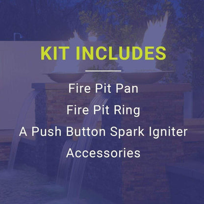 American Fireglass 18" x 6" Rectangular Drop-In Pan with Spark Ignition Kit