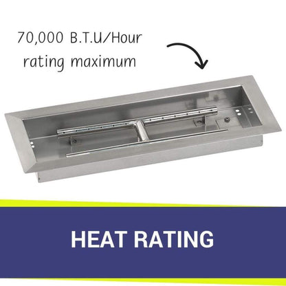 American Fireglass 18" x 6" Rectangular Stainless Steel Drop-In Pan with S.I.T. System