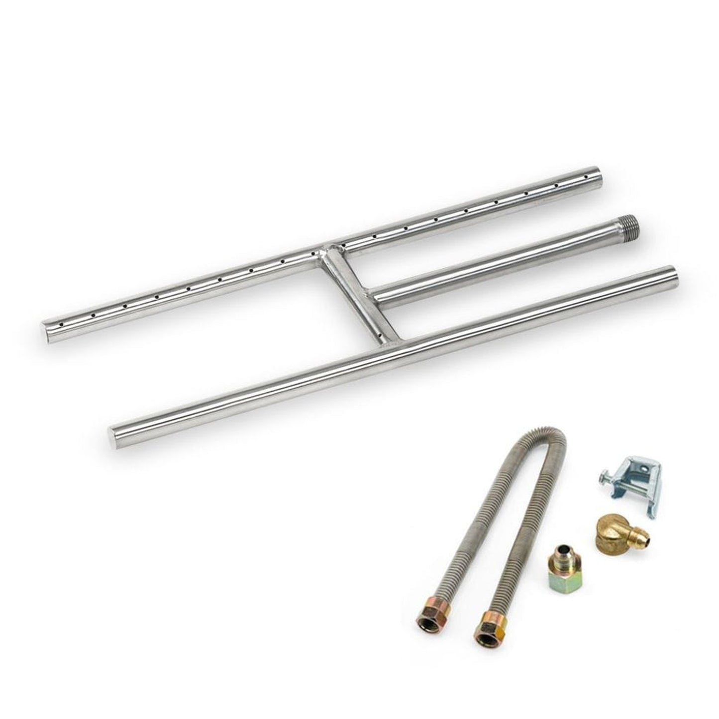 American Fireglass 18" x 6" Stainless Steel H-Style Burner - Natural Gas