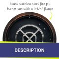American Fireglass 19" Round Oil Rubbed Bronze Drop-In Fire Pit Pan with 12” Ring Burner