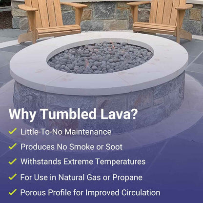 American Fireglass 2" Medium Gray Lava Stone Pallet 60 x 20 lbs Bags